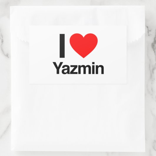 i Liebe Yazmin Rechteckiger Aufkleber (Tasche)