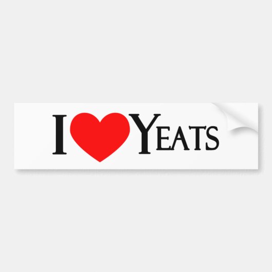 I Liebe Yeats Autoaufkleber (Vorne)
