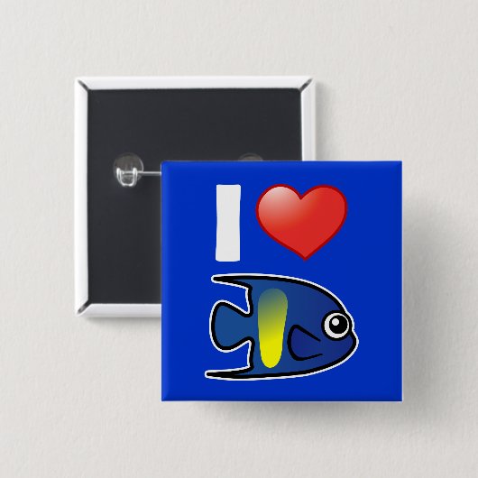 I Liebe Yellowbar Angelfish Button (Vorne & Hinten)