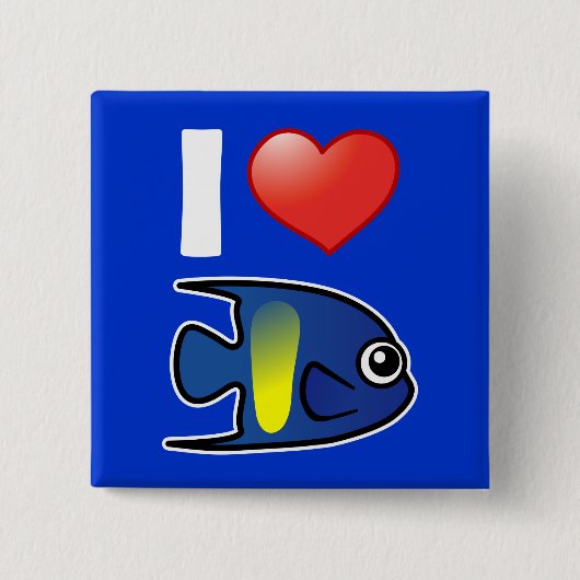 I Liebe Yellowbar Angelfish Button (Vorderseite)