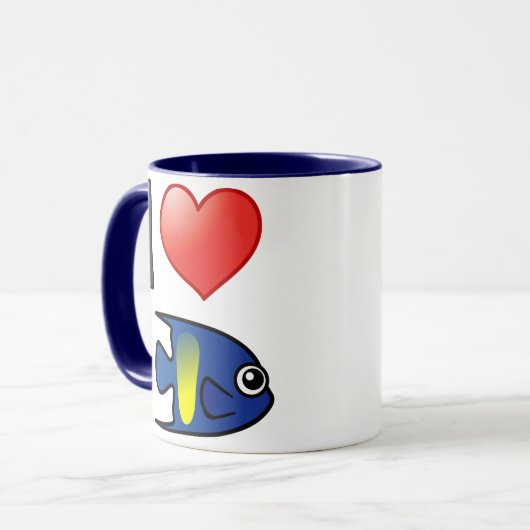 I Liebe Yellowbar Angelfish Tasse (Vorderseite Links)