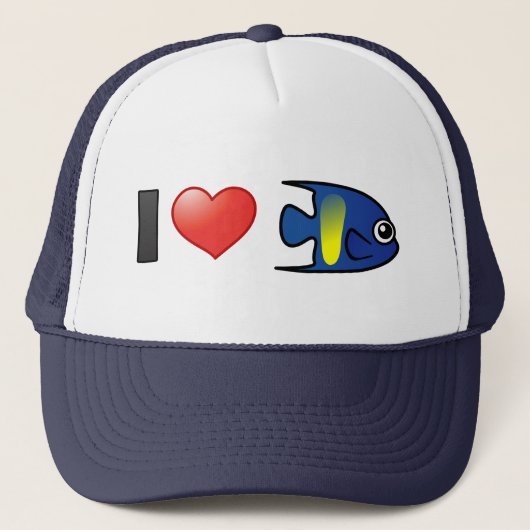 I Liebe Yellowbar Angelfish Truckerkappe (Vorderseite)