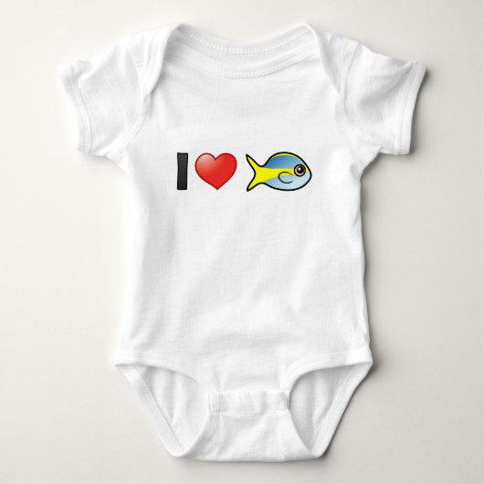 I Liebe Yellowtail Snapper Baby Strampler (Vorderseite)