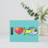 I Liebe Yellowtail Snapper Postkarte (Stehend Vorderseite)