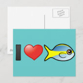 I Liebe Yellowtail Snapper Postkarte (Vorne/Hinten)