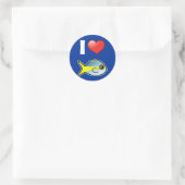 I Liebe Yellowtail Snapper Runder Aufkleber (Tasche)