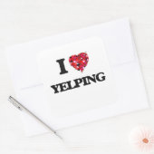 I Liebe Yelping Quadratischer Aufkleber (Umschlag)