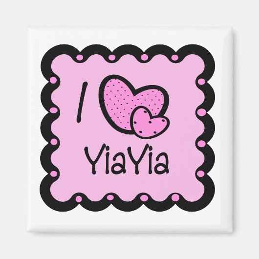 I Liebe YiaYia Niedlich T - Shirt Magnet (Vorne)