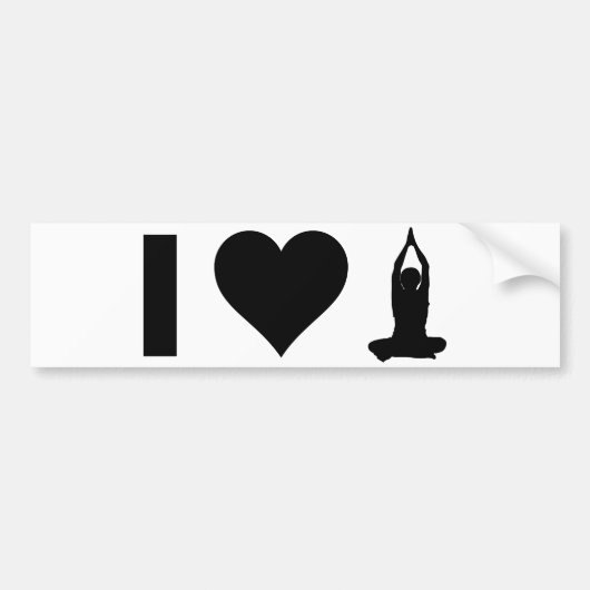 I Liebe-Yoga Autoaufkleber (Vorne)