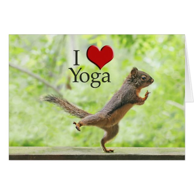 I Liebe Yoga Eichhörnchen (Vorderseite (Horizontal))