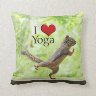 I Liebe-Yoga-Eichhörnchen Kissen