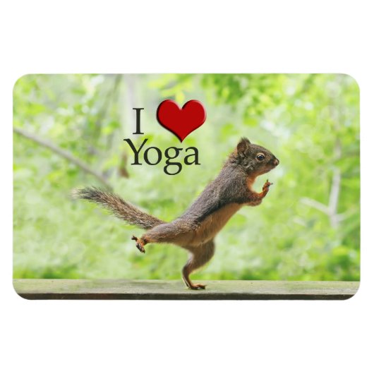 I Liebe Yoga Eichhörnchen Magnet (Horizontal)
