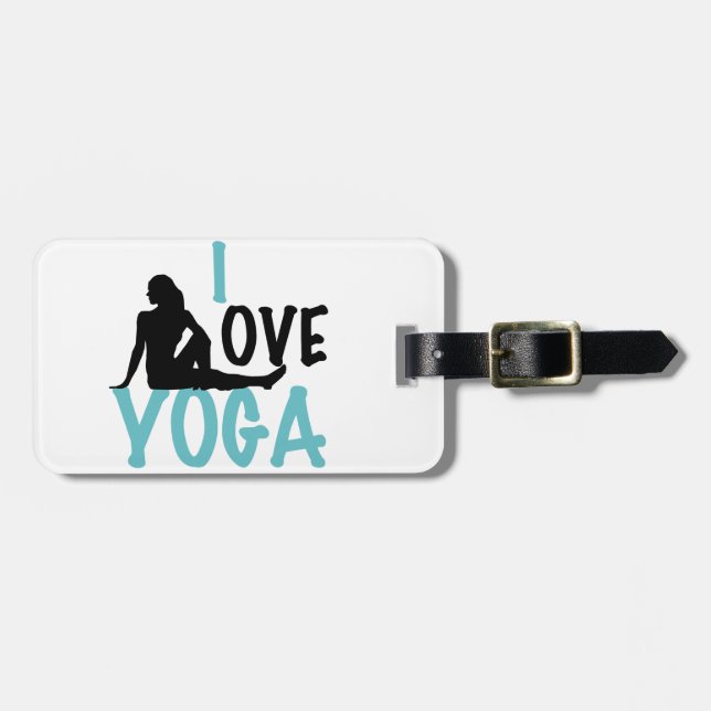 I Liebe Yoga Gepäckanhänger (Vorderseite horizontal)