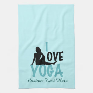 I Liebe-Yoga-Gewohnheit aquamarin Küchentuch