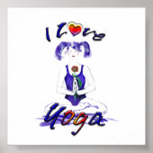 I Liebe Yoga-Lotus-Pose Poster (Vorne)