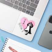 I Liebe Yoga Penguin Aufkleber (Laptop mit iPhone)