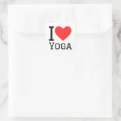 I Liebe Yoga Quadratischer Aufkleber (Tasche)