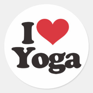 I Liebe Yoga Runder Aufkleber