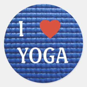 I Liebe Yoga Runder Aufkleber