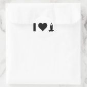 I Liebe Yoga Runder Aufkleber (Tasche)
