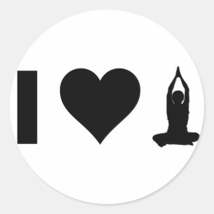 I Liebe-Yoga Runder Aufkleber
