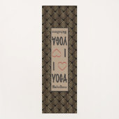 I Liebe YOGA-Skript Gold Art Deco Muster Monogramm Yogamatte (Vorderseite)