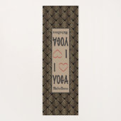 I Liebe YOGA-Skript Gold Art Deco Muster Monogramm Yogamatte (Rückseite)