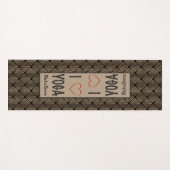 I Liebe YOGA-Skript Gold Art Deco Muster Monogramm Yogamatte (Vorderseite (Horizontal))