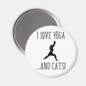 I Liebe Yoga und Cats Black Letters Magnet (Vorderseite/Rückseite)