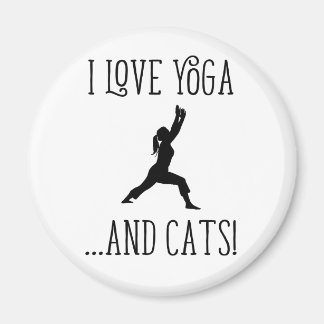 I Liebe Yoga und Cats Black Letters Magnet