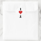 I Liebe Yoga (Vertikal) Runder Aufkleber (Tasche)