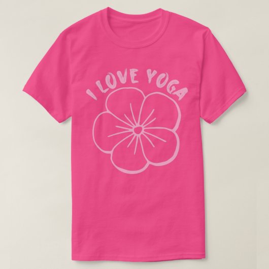 I Liebe Yoga Yoga Amp Blume T-Shirt (Design vorne)