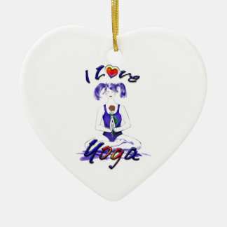 I Liebe Yoga-Yoga Mädchen Keramikornament