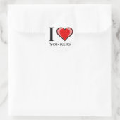 I Liebe Yonkers Runder Aufkleber (Tasche)