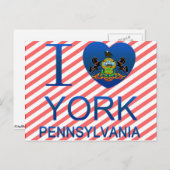 I Liebe York, PA Postkarte (Vorne/Hinten)