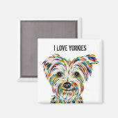 I Liebe Yorkies Magnet (Vorderseite/Rückseite)