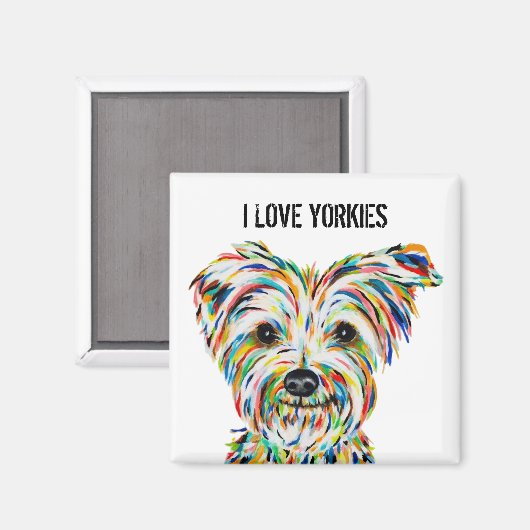 I Liebe Yorkies Magnet (Vorderseite/Rückseite)