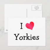 I Liebe Yorkies Postkarte (Vorne/Hinten)