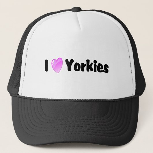 I Liebe Yorkies Truckerkappe (Vorderseite)