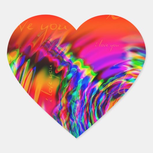 "I Liebe You" abstraktes Design Herz-Aufkleber (Vorderseite)