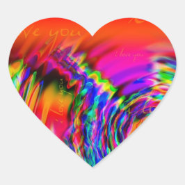 "I Liebe You" abstraktes Design Herz-Aufkleber