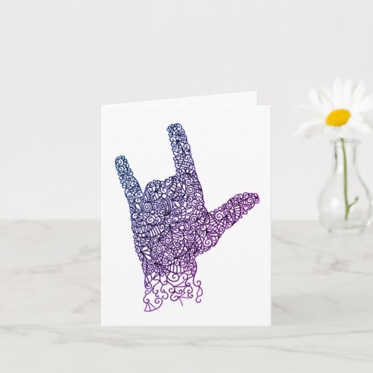 "I Liebe You" American Sign Language Card Karte (Kleine Pflanze)