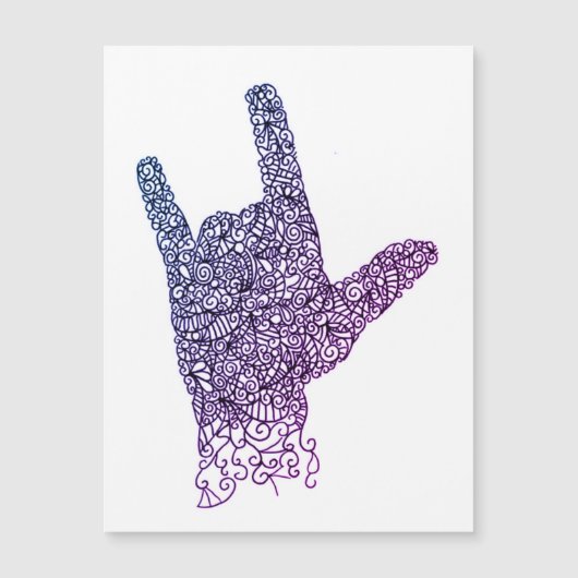 "I Liebe You" American Sign Language Magnetic Card Magnetkarte (Vorderseite)