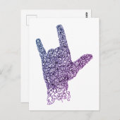 "I Liebe You" American Sign Language Postcard Postkarte (Vorne/Hinten)