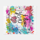 "I Liebe You" - Artistic Throw Blanket - Fleecedecke (Vorderseite (Horizontal))