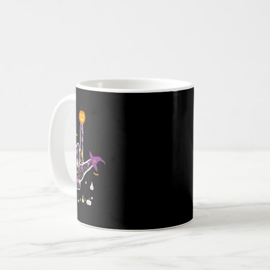 I Liebe You ASL Halloween Zeichensprache Halloween Kaffeetasse (Vorderseite Links)
