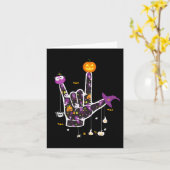 I Liebe You ASL Halloween Zeichensprache Halloween Karte (Gelbe Blume)