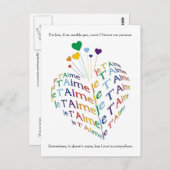 "I Liebe You" auf Französisch / Postcard Postkarte (Vorne/Hinten)