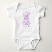 I Liebe You Baby Lila Bear Cudly Toy Bodysuit Baby Strampler (Vorderseite)
