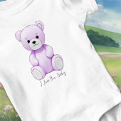 I Liebe You Baby Lila Bear Cudly Toy Bodysuit Baby Strampler